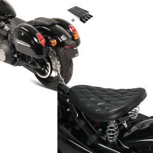 Set: Seitenkoffer Set für Hyosung GV 125 / S Aquila Craftride Michigan 18Ltr + Solo Federsattel für Hyosung GV 125 S Aquila BR9 Craftride_1