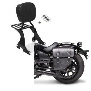 Set: Sissybar für Harley Davidson Sportster 883 Iron 09-20 Craftride inkl. Gepäckträger und Docking Kit schwarz + Satteltasche Harley Sportster 883 Iron Texas Craftride 10Ltr links in schwarz_1