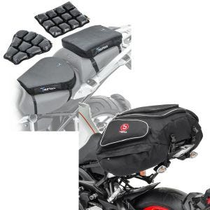 Set: Set SG3 Sitzkissen Air Deluxe M und S für Honda CB 650 F / R / CB 500 F / X Tourtecs + Hecktasche Honda CB 500 F Gepäcktasche hinten Bagtecs X50 50Ltr schwarz_1