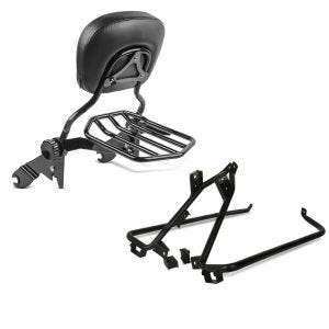 Set: Sissybar Harley Street Glide (FLHX) 09-21 Craftride Fast Driver-L Flex inkl. Gepäckträger schwarz + Satteltaschenträger-Kit für Harley Street Glide 09-13 schwarz Craftride_1