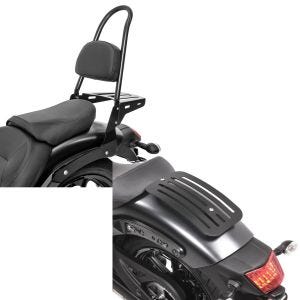 Set: Sissybar Kawasaki Vulcan S / Café 15-21 Craftride Rider-L inkl. Gepäckträger schwarz + Gepäckträger für Kawasaki Vulcan S / Café 15-21 Solo Rack L1 Gepäckbrücke Craftride_1