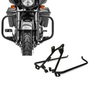 Set: Sturzbügel für Harley Davidson Street Glide 09-21 Craftride TR2 schwarz + Satteltaschenträger-Kit für Harley Street Glide 09-13 schwarz Craftride_1