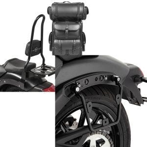 Set: Sissybar XL3 + Hecktasche LX für Kawasaki Vulcan S / Café 15-20 mit Gepäckträger Craftride + Satteltaschenhalter für Kawasaki Vulcan S / Café 15-20 links Satteltaschen Abstandshalter Craftride_1