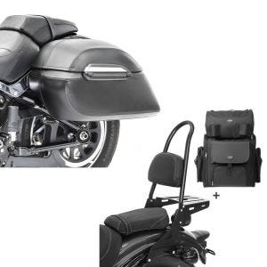 Set: Seitenkoffer Set Indian Scout / Bobber / Sixty Craftride K3 33Ltr in schwarz + Sissybar CSL + Hecktasche für Indian Scout / Sixty 15-21 mit Gepäckträger Craftride_1