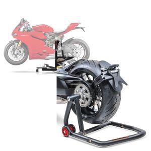 Set: Zentralständer Ducati 1199 Panigale, R, S 12-14 Motorradheber ConStands Power-Evo + Einarmständer Ducati 1199 Panigale 12-14 Montageständer ConStands Single-One schwarz_1