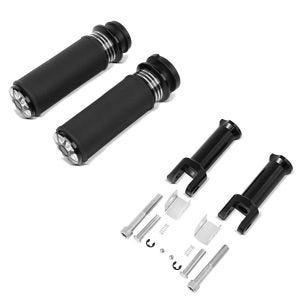 Set: Lenker-Griffe 1" Zoll Craftride HG2 CNC Alu für Harley-Davidson Softail Standard 20-21 Elektronischer Gasgriff + Sozius Fussrasten-Halter für Harley Davidson Softail 18-21 Craftride schwarz_1
