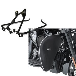 Set: Satteltaschenträger-Kit für Harley Street Glide 09-13 schwarz Craftride + Sturzbügel Spritzschutz für Harley Street Glide 06-21 Beinwärmer Craftride_1