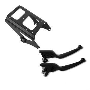 Set: Gepäckträger TP Abnehmbar für Harley Davidson Touring 09-13 schwarz Craftride + Bremshebel und Kupplungshebel Set Broad Harley Davidson Street Glide 08-13 schwarz Craftride_1