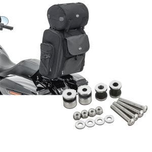 Set: Sissybar Tasche für Harley Fat Boy / 114 Hecktasche Craftride SXL mit Gepäckrolle + Anbausatz Docking Hardware Kit für Harley-Davidson Fat Boy 90-99 Craftride_1