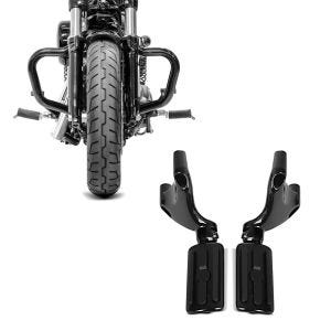 Set: Sturzbügel Mustache für Harley Sportster 1200 Nightster 08-12 schwarz Craftride + Sozius Fussrasten Set mit Halter für Harley Sportster 1200 Nightster 08-12 BL1 Craftride_1