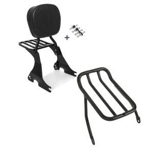 Set: Sissybar für Harley Davidson Sportster 1200 Nightster 08-12 Craftride inkl. Gepäckträger und Docking Kit schwarz + Gepäckträger Rear Rack für Harley Davidson Sportster 2007-2020 schwarz Craftride_1