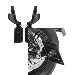 Set: Sozius Fussrasten Set mit Halter für Harley Sportster 1200 Nightster 08-12 BL1 Craftride + Kennzeichenhalter seitlich S für Harley Sportster 1200 Nightster 08-12 schwarz Craftride_1