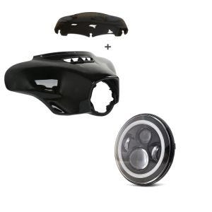 Set: Batwing Verkleidung Set für Harley Street Glide Special 15-21 Craftride + LED Scheinwerfer 7" für Harley Davidson Street Glide / Special DRL Craftride schwarz_1