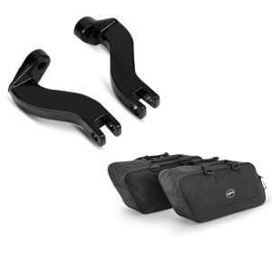 Set: Sozius Fussrasten-Halter für Harley Street Glide 06-21 schwarz Craftride + Koffer Innentaschen für Harley Street Glide 06-21 Craftride BG1 Paar_1