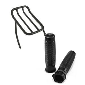 Set: Gepäckträger Rear Rack für Harley Davidson Sportster 2007-2020 schwarz Craftride + Lenkergriffe für Harley Sportster Forty-Eight 48 / Special Craftride HC1_1