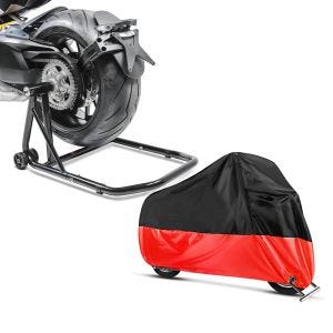 Set: Einarmständer Ducati Diavel / S 11-20 Montageständer ConStands Single-Classic schwarz + Abdeckplane Ducati Diavel / S Craftride XXL in schwarz-rot_1