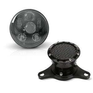 Set: Hauptscheinwerfer LED 5,75 Zoll für Harley Sportster 883 Iron 09-20 schwarz von Craftride + Luftfilter Harley Davidson Sportster 883 Iron 09-20 Sport Grid Craftride_1