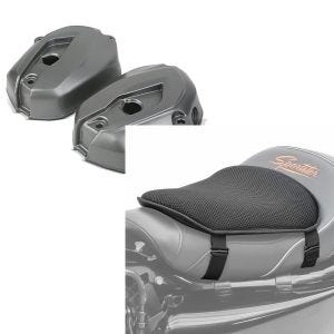 Set: Ventildeckel für BMW R 1200 GS 13-18 / Adventure 14-18 Zaddox Motordeckel rechts links + Gel Sitzkissen BMW R 1200 GS Exclusive / Rallye Komfortkissen M Tourtecs schwarz_1