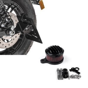 Set: Kennzeichenhalter seitlich S für Harley Sportster Forty-Eight 48 10-20 schwarz Craftride + Luftfilter Stripe für Harley Sportster Forty-Eight 48 10-16 Craftride_1