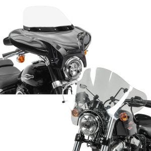Set: Batwing Verkleidung für Yamaha XV 1100 Virago Craftride mit Windschild schwarz + Windschild Batwing Yamaha XV 1100 Virago 89-99 klar Craftride_1