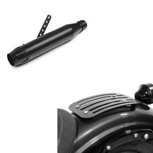 Set: Craftride Endschalldämpfer Yamaha XV 950 Auspuff Forte schwarz + Gepäckträger für Yamaha XV 950 / R 14-20 Solo Rack L1 Gepäckbrücke Craftride_1