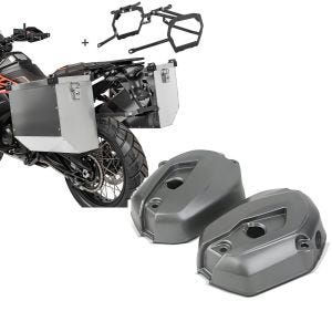 Set: Alu Koffer Set 34-40L für BMW R 1200 GS / Adventure 13-18 mit Kofferträger Bagtecs Atlas + Ventildeckel für BMW R 1200 GS 13-18 / Adventure 14-18 Zaddox Motordeckel rechts links_1