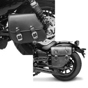 Set: Schwingentasche + Halter für Harley Sportster 883 Iron 09-20 Craftride + Satteltasche Harley Sportster 883 Iron Texas Craftride 10Ltr links in schwarz_1