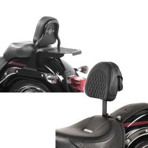 Set: Sissy Bar CSS Fix für Harley Fat Boy Special/ Lo 10-17 mit Gepäckträger schwarz Craftride + Fahrer Rückenlehne Diamond für Harley Fat Boy Special 10-17 Craftride_1