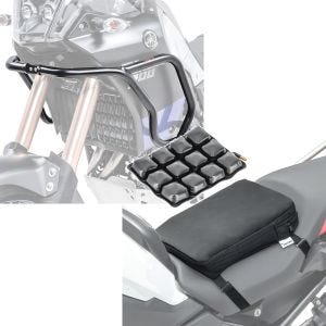 Set: Verkleidungsschutzbügel für Yamaha Tenere 700 19-21 Motoguard Tank-Sturzbügel oben + Motorrad Luftkissen Yamaha Tenere 700 Sitzbank Tourtecs Air S schwarz_1