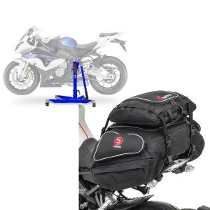 Set: Zentralständer BMW S 1000 RR 09-13 Blau Motorradheber ConStands Power-Classic + Hecktaschen Set BMW S 1000 R / RR / XR Bagtecs X50 und X52_1