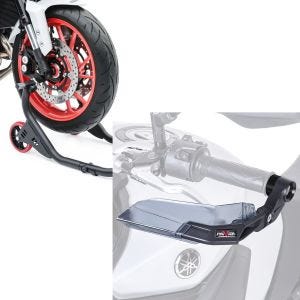Set: Montageständer Vorderrad FM für KTM 1290 Super Duke GT / R + Hebelschützer Handprotektoren für KTM 1290 Super Duke GT / R Zaddox X2 schwarz_1