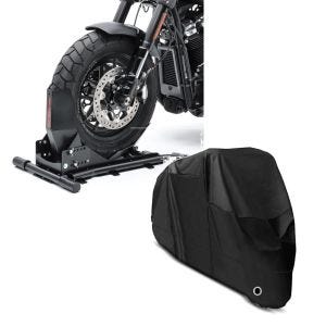 Set: Radwippe für Honda CBR 1000 RR Fireblade / SP Constands Easy Plus Vario einstellbar schwarz + Abdeckplane Honda CBR 1000 RR Fireblade / SP / 2  Integra Craftride XL in schwarz_1