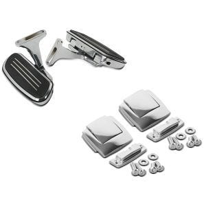 Set: Beifahrer Trittbretter + Halter CF2S für Harley Street Glide 06-21 Craftride + Topcase Verschluss Set für Harley Street Glide 06-13 Scharnier Craftride chrom_1