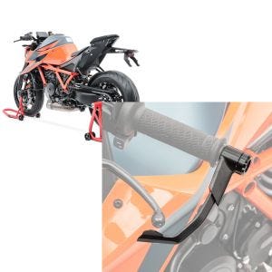 Set: Einarm Montageständer Set für KTM 1290 Super Duke GT 16-21 Motorradständer hinten vorne Constands CLR + Hebelschützer für KTM 1290 Super Duke GT / R X1 schwarz_1