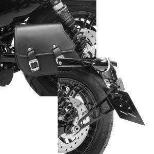 Set: Schwingentasche + Halter für Harley Sportster Forty-Eight 48 10-20 Craftride + Kennzeichenhalter seitlich L für Harley Sportster Forty-Eight 48 10-20 schwarz Craftride_1