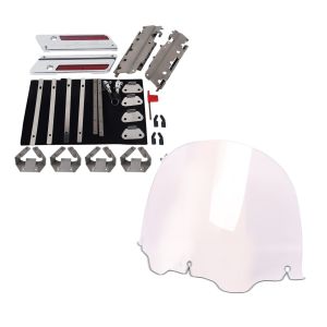 Set: Scharnier Set Harley Davidson Electra Glide Ultra Classic 94-13 für Seitenkoffer & Satteltaschen Craftride + Windschild 12,5" für Harley Electra Glide Ultra Classic 96-13 klar Craftride_1