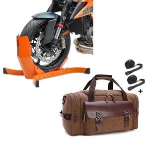 Set: Motorradwippe für Harley Davidson Rocker / C EPO + Hecktasche für Harley Rocker / C Craftride RT3 inkl. Spanngurte braun_1
