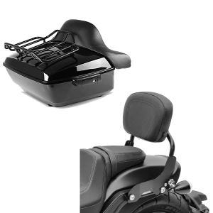 Set: Topcase King NHB für Harley Fat Boy / 114 schwarz Craftride + Sissy Bar für Harley Davidson Fat Boy 07-17 CXS schwarz Craftride_1