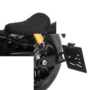 Set: Solo Federsattel für Yamaha XV 950 / R / Racer BR11 Craftride + Seitlicher Kennzeichenhalter für Yamaha XV 950 / R 14-20 Craftride schwarz_1