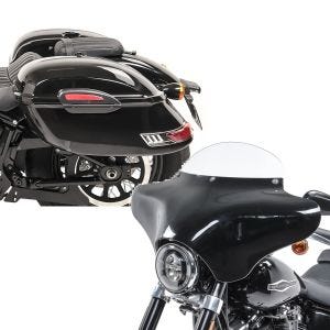 Set: Seitenkoffer Set Yamaha XVS 650 A Drag Star Classic Craftride Delaware 33Ltr schwarz + Batwing Verkleidung BW8 für Yamaha XVS 1100 / 650 A Drag Star Classic Craftride_1