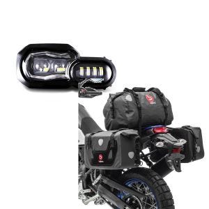 Set: LED Scheinwerfer für BMW F 800 GS / Adventure 08-18 Hauptscheinwerfer mit ECE Lumitecs QL2 + Satteltaschen Set für BMW F 800 GS / Adventure RX40 Hecktasche_1