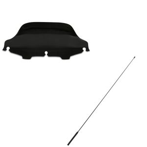 Set: Windschild Wave 8" für Harley-Davidson Electra-Street Glide 96-13 schwarz Craftride + Antenne Radio Harley Davidson Tri Glide Ultra 09-13 FM AM von Craftride_1