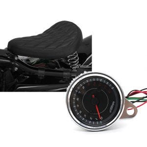 Set: Solo Federsattel für Suzuki LS 650 Savage BR11 Craftride + Motorrad Drehzahlmesser für Suzuki LS 650 Savage CVT chrom Craftride_1