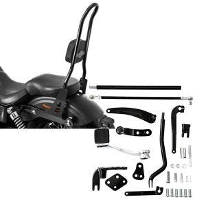 Set: Sissybar Harley Davidson Dyna Street Bob 06-08 Craftride Fast Rider-XL schwarz + Vorverlegte Fussrastenanlage für Harley Dyna Modelle 06-17 Craftride RR1_1