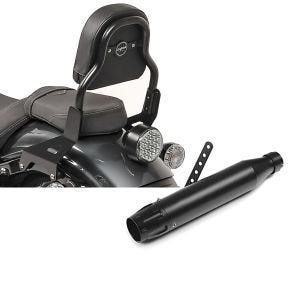 Set: Sissy Bar XS3 für Yamaha XV 950 / R 14-20 schwarz Craftride + Craftride Endschalldämpfer Yamaha XV 950 Auspuff Forte schwarz_1