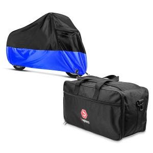 Set: Abdeckplane BMW R 1200 C / GS / RS / RT R NineT Racer Craftride XXL in schwarz-blau + Innentasche MT2 für BMW R 1200 RT 05-18 Bagtecs für original Topcase_1