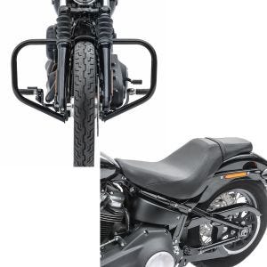 Set: Sturzbügel für Harley Softail Standard 20-21 HB4 schwarz Schutzbügel Craftride + Sitzbank für Harley Softail Modelle 18-21 Craftride BDL1 Doppelsitzbank_1