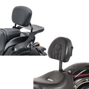 Set: Sissy Bar mit Gepäckträger für Harley Davidson Softail 2007-2017 schwarz CXS Craftride + Fahrer Rückenlehne Tech für Harley Fat Boy Special 10-17 Craftride_1