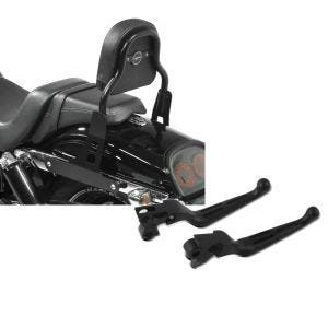 Set: Sissy Bar CSS Fix für Harley Dyna Fat Bob 10-17 schwarz Craftride + Bremshebel und Kupplungshebel-Set Stripe für Harley Davidson Dyna Fat Bob 08-17 schwarz Craftride_1