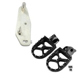 Set: Adapterplatte für ConStands Power für KTM 690 Enduro/ R 08-16 + MX Fußrasten für KTM 690 Enduro/ R / SMC/ R Xdure FF5 schwarz_1